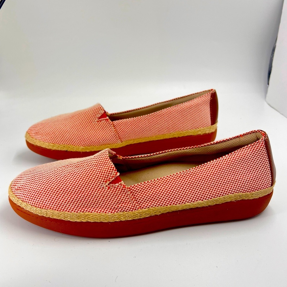 Trotters Red/White Checkered Shoes Flats Accent 10